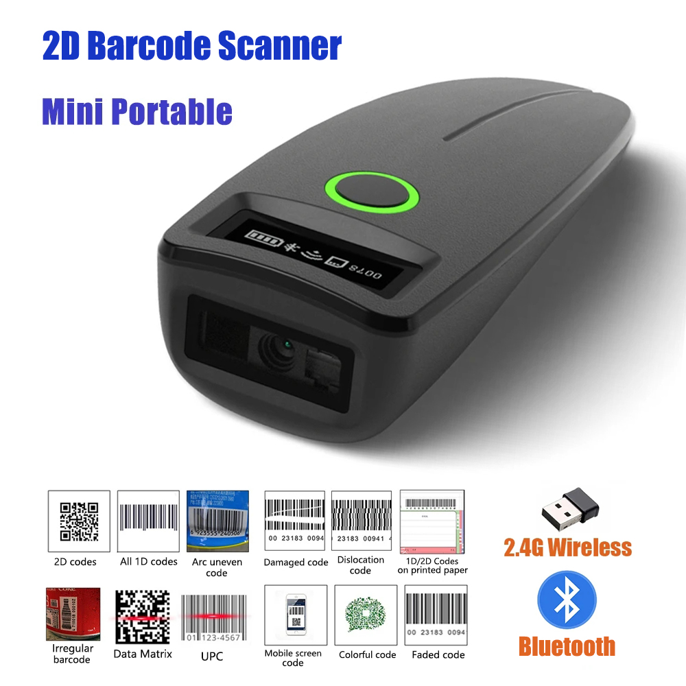 Document Scanner Portable - 2D-сканер штрих-кода W7 Mini, беспроводной Bluetooth,