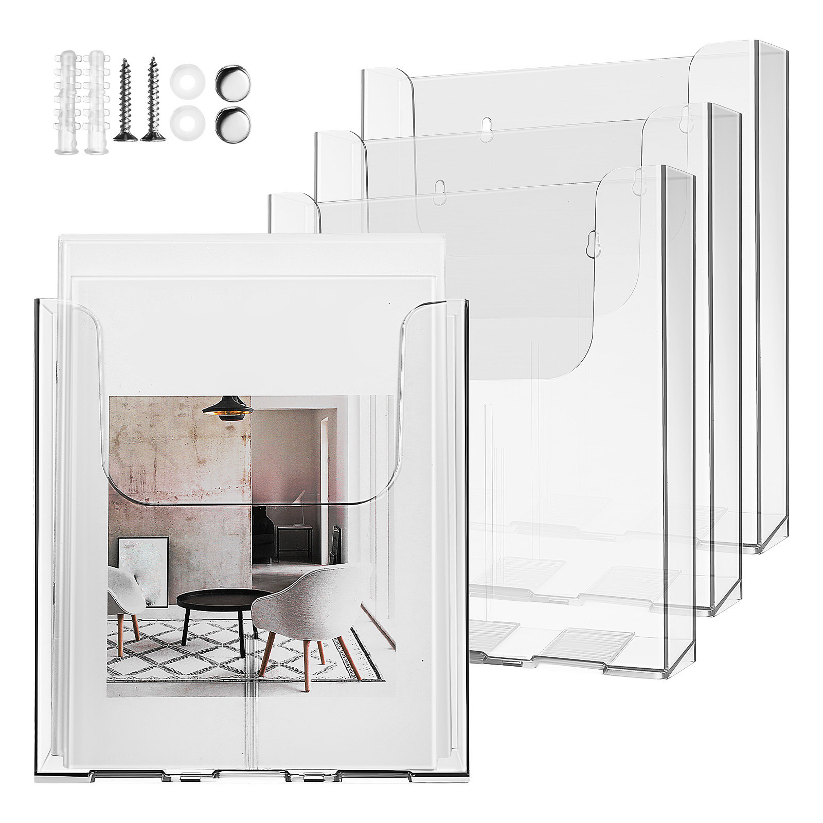 Document Holder Stand - 4 шт. акриловых настенных органайзеров для