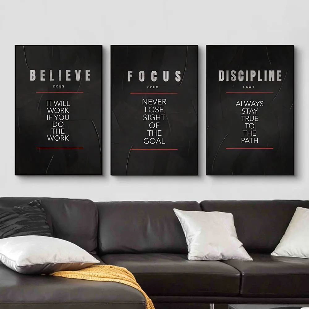 Home Office Room Inspiration - Плакат с определениями терминов «Дисциплина» и