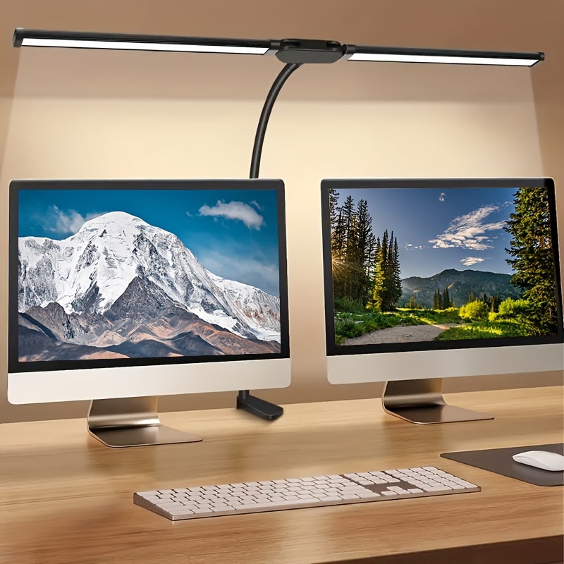Home Office Work Table - Двухголовая светодиодная настольная лампа с зажимом,