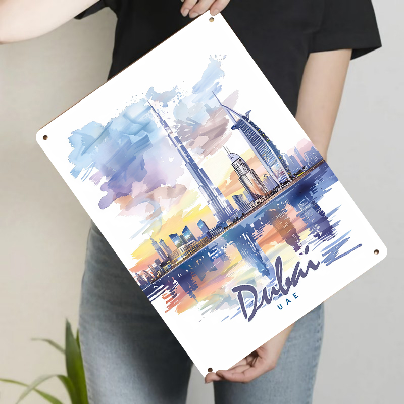 Дубай Skyline акварель металл  – обзор и цена Home Office Dubai