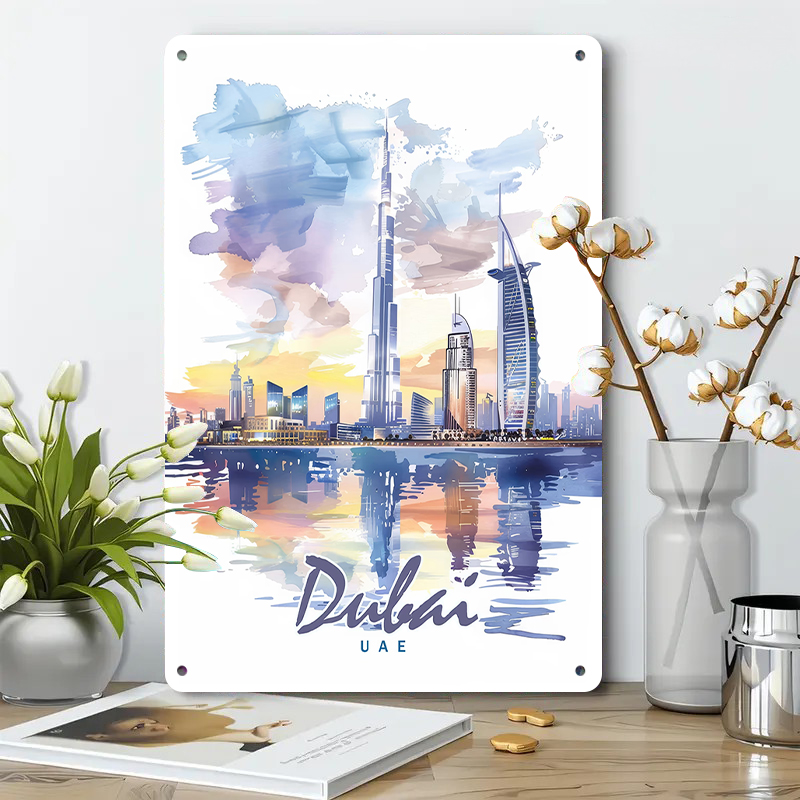 Дубай Skyline акварель металл  – обзор и цена Home Office Dubai