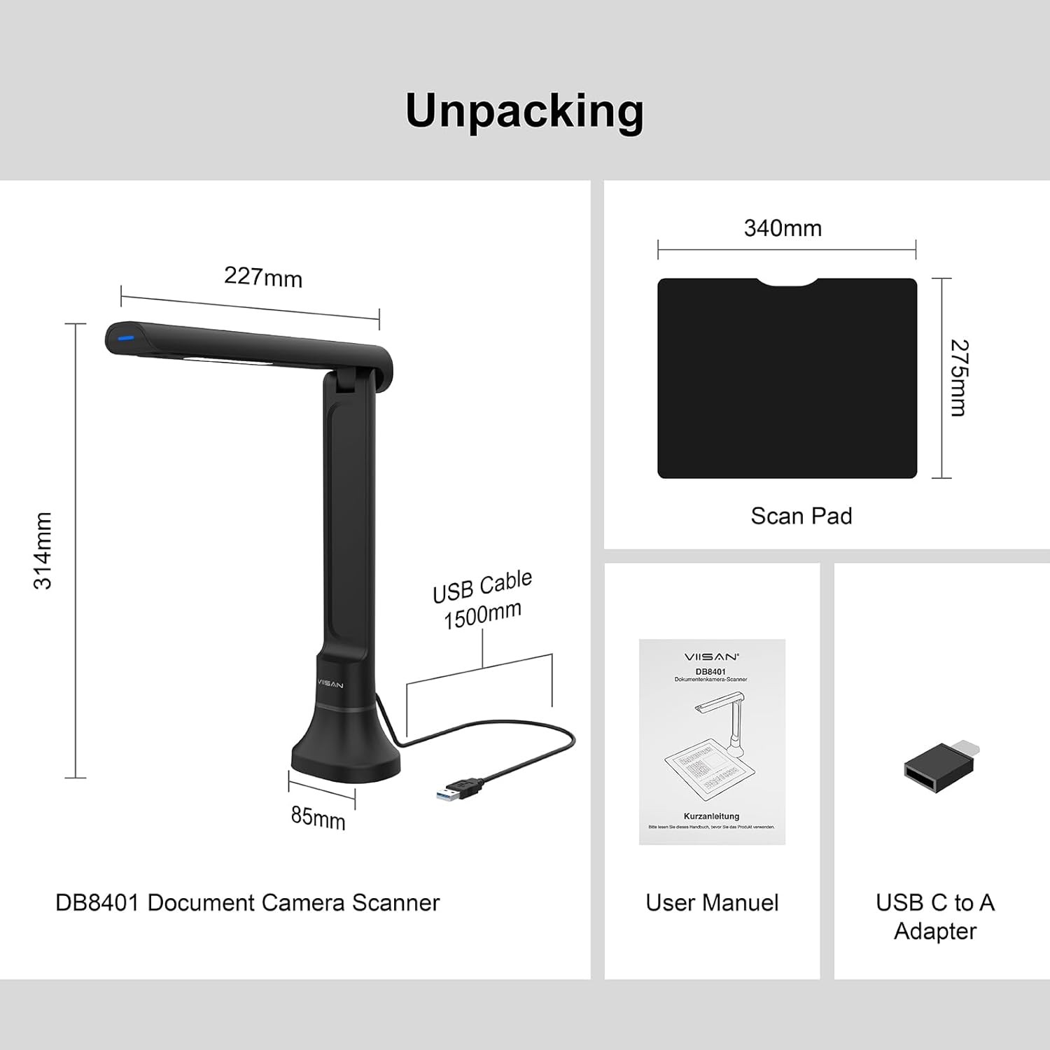 Документ-камера VIISAN DB8401  – обзор и цена Document Scanner Portable